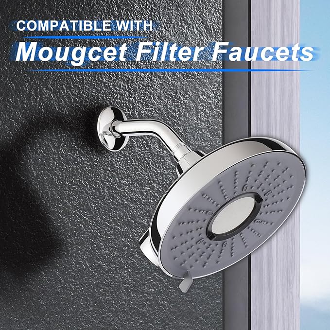 High Pressure Overhead Shower Head Filter Replacement Cartridge | Reduces Chemical & Chlorine | Healthier Hair & Skin | 2 Pack