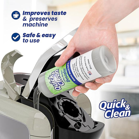 Quick & Clean 2-Pack Descaler (4 Total Uses) - Made in the USA - Descaling Solution for Keurig, Nespresso, Ninja, Delonghi, Coffee and Espresso Machines