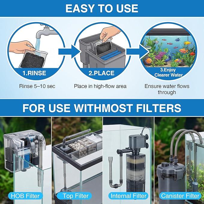 2 Pack 11oz Aquarium Filtration Media, Extruded Carbon & Ion Exchange Resin in Nylon Bags, Treats 75-100 Gallons Per Bag, Removes Phosphates & Metals for Reef, Marine, Jellyfish & High pH Aquariums