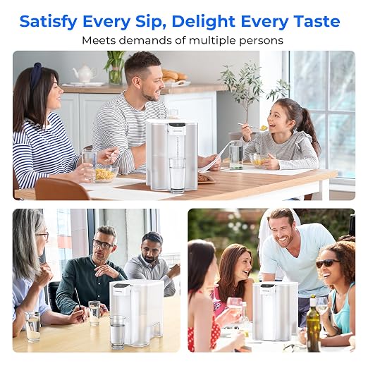 Waterdrop ED04W-L Mega Electric Water Filter Dispenser, Large 27-Cup, White | 200-Gallon Rechargeable Instant System, NSF/ANSI 42&53&401&372, Reduce PFOA/PFOS, Lead, Chlorine, Does not Lower TDS