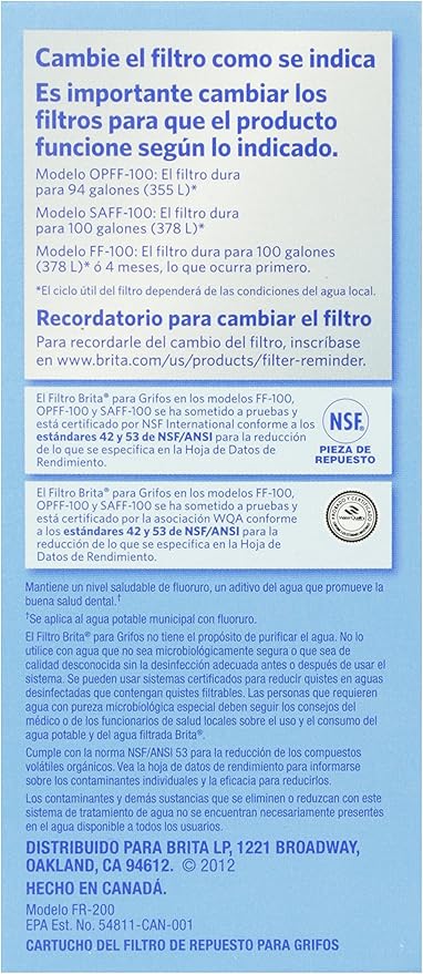 Brita Tap Water Filter, Water Filtration System Replacement Filters for Faucets, Reduces 99% of Lead, White, 1 Count