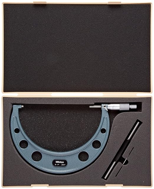 Mitutoyo 103-183, Outside Micrometer, 6-7" Measuring Range, 0.001" Graduation, +/-0.0002" Accuracy, High-Accuracy Thickness Measurement with Smooth Stop Control and Reliable Repeatability