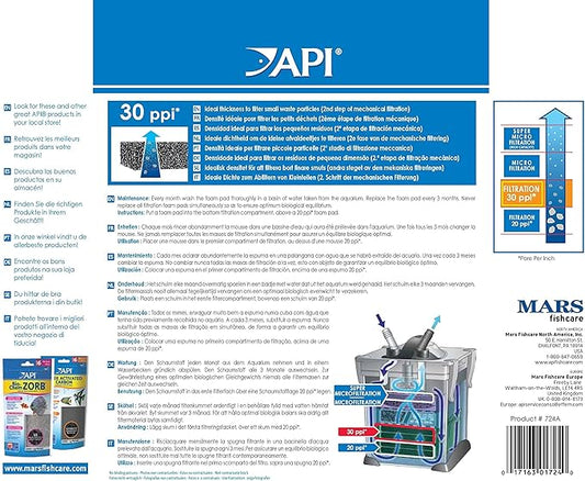 API FILSTAR XP FILTRATION FOAM 30 PPI Aquarium Canister Filter Filtration Pads 2-Count