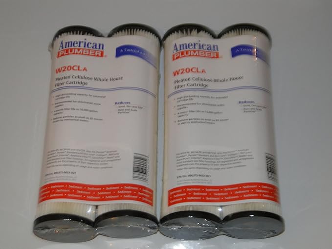 American Plumber W20CLA Whole House Sediment Filter Cartridge 20 Micron Well Pump Irrigation (4)
