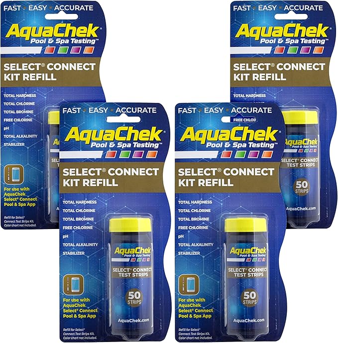 AquaChek 541640-04 Select Refill Swimming Pool Test Strips, 4-Pack, 200 Strips