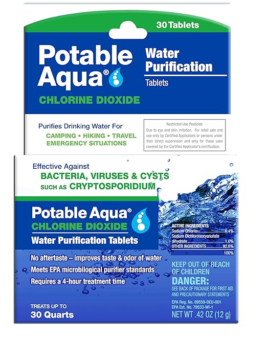 Potable Aqua Water Purification Tablets + Sawyer MINI Water Filtration System