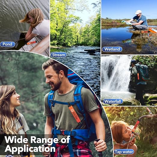 Water Filter Straw 20 Pack – Outdoor Camping & Hiking Survival Gear Kit for Family Use, Ultra-Light Personal Filter Straws for Backpacking,Camping, Bug-Out Bags and Emergency Preparedness