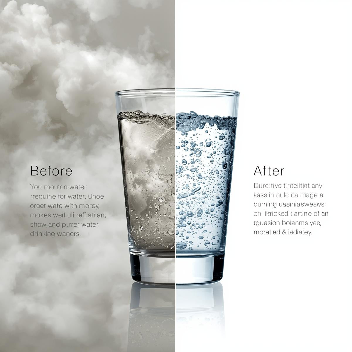 dirty drinking water vs purified drinking water comparison with home filtration system