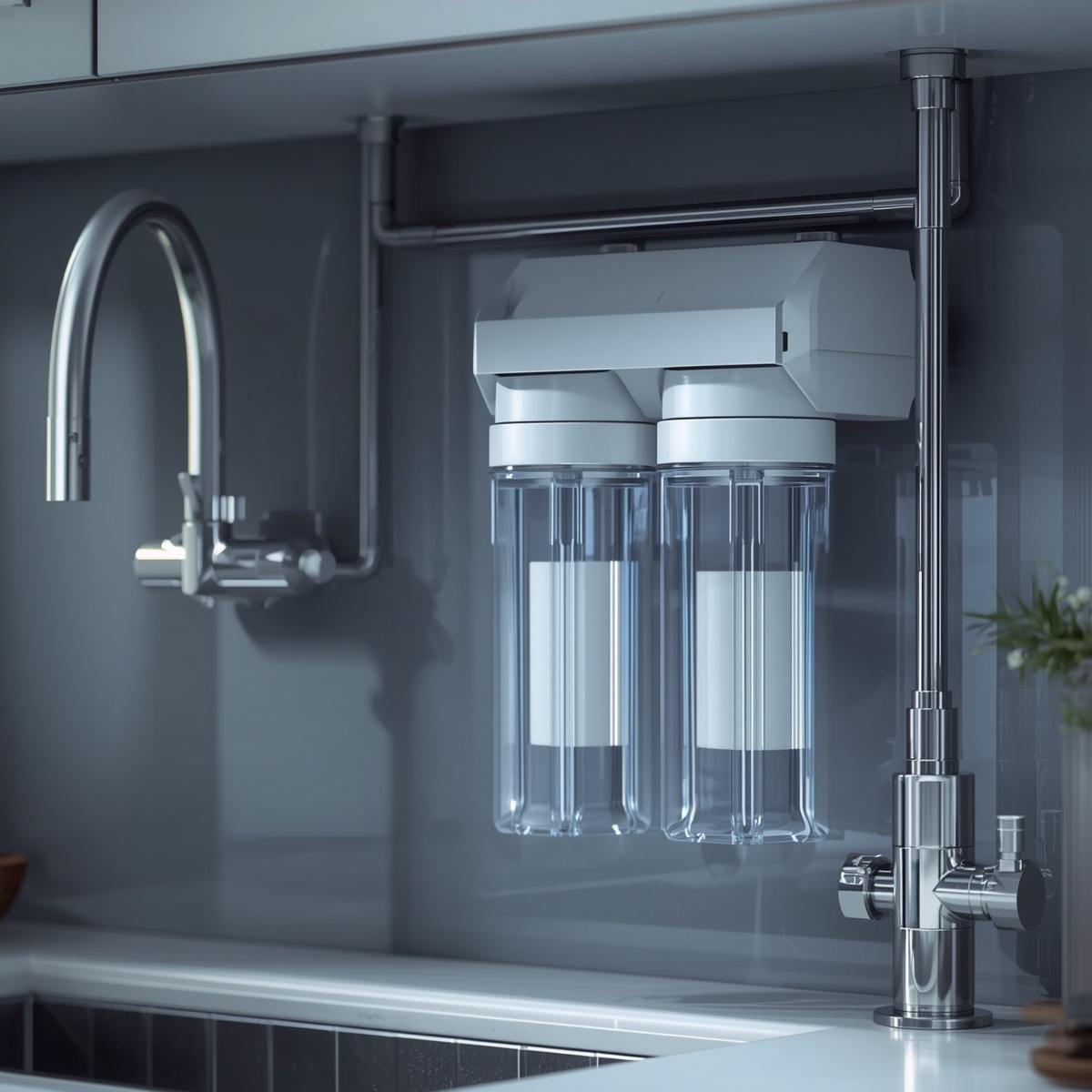 before and after drinking water filtration comparison showing clean purified drinking water in glass