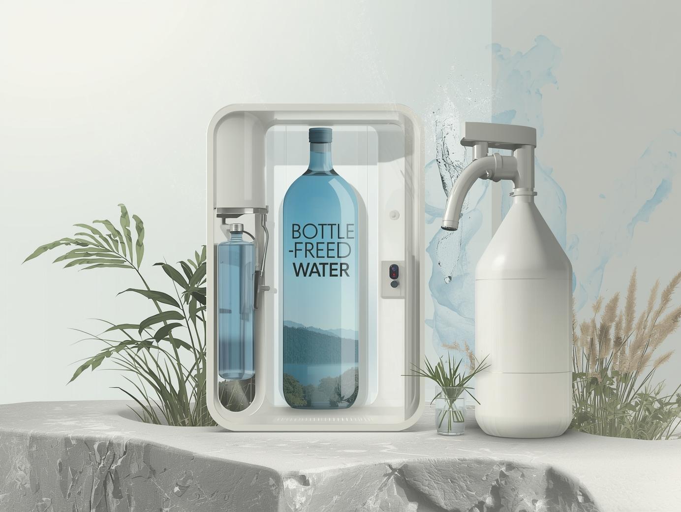 bottle free water filtration system connected to home water line providing unlimited clean drinking water using advanced multi stage filtration technology designed for bottleless water coolers and point of use drinking water systems