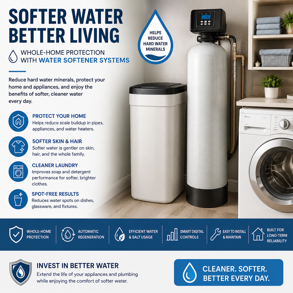 high efficiency home water softener tank system salt based home water softener system compact residential water softener unit hard water softener system for households advanced home water filtration softener system