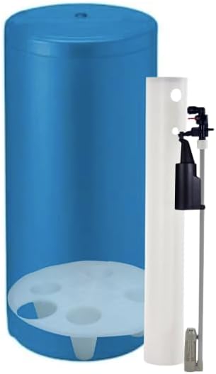 AFWFilters 18"x33" Water Softener Salt Brine Tank with Safety Float Assembly AND SALT GRID Included! 18" Brine Tank, Fleck Softener Tank Replacement (Blue)