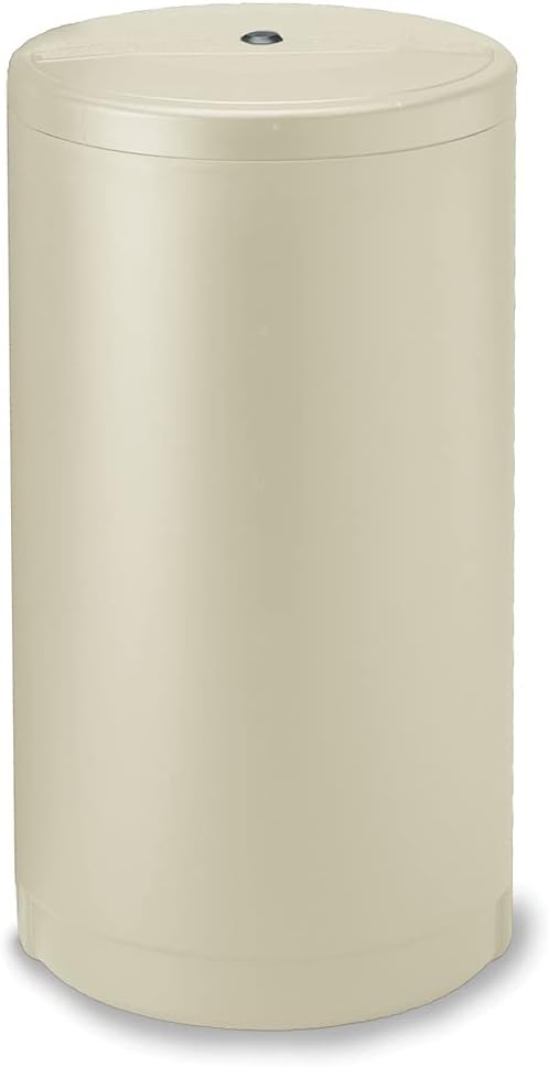AFWFilters Water Softener Salt Tank Brine Tank with Safety Float Assembly Included, Various Sizes and colors available, Fleck Water Softener Tank Replacement (Almond, 18x33 Inches Round)