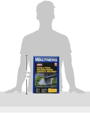 Walthers Cornerstone Double-Track Railroad Bridge Concrete Abutment pkg(2) 933-4553 HO Scale Model Railroad - Structure Kit
