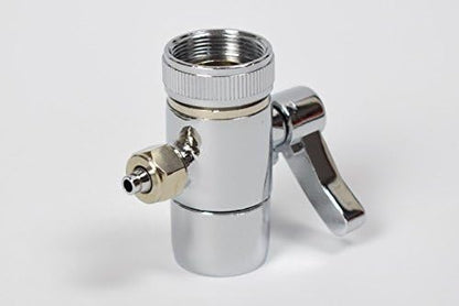 Kitchen Bathroom Sink Faucet Water Filter Diverter Valve for Push on 1/4 inch Tubing Replacement Part Adapter with M22 X M24 Connector, Polished Chrome