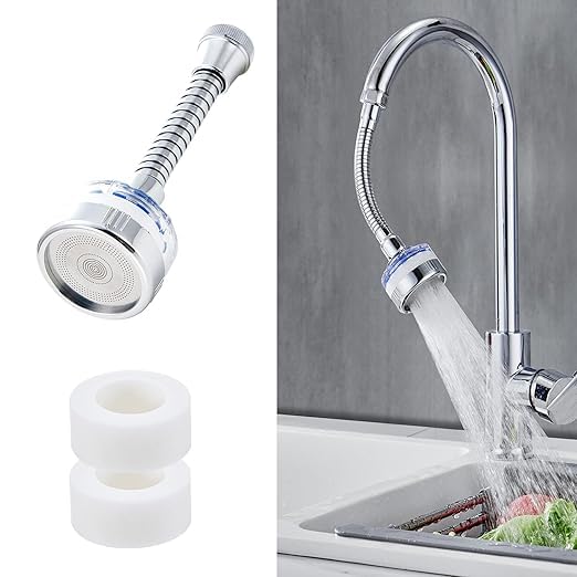 Sink Water Filter,360° Rotating Faucet Water Filter,Kitchen Bathroom Universal Swivel Sink Filter,with Extension Tube Removes Chlorine Fluoride Heavy Metals Hard Water for Home Kitchen
