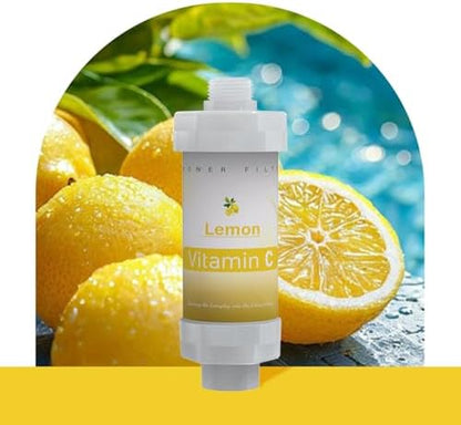 10PCS Vitamin C Shower Filter for Hard Water Filter Aromatherapy Replacement Cartridge Bathtub Faucet Bathroom Accessories Remove Chlorine Fluoride Heavy Metals Lemon Bluebell