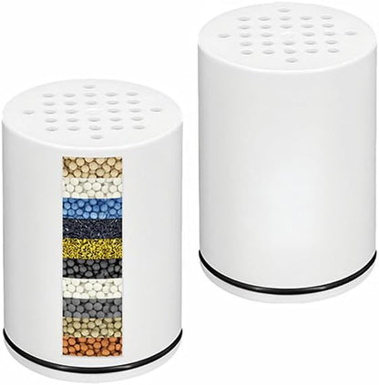AWO 2 PACK Replacement Shower Filter Cartridge Compatible for Kitsch Showerhead,Multi Stage Shower Filtration Systems for Hard Water Reduces Chlorine and Harmful Substance