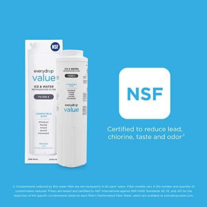 everydrop® Value by Whirlpool Ice and Water Refrigerator Filter 4, EVFILTER4, Single-Pack