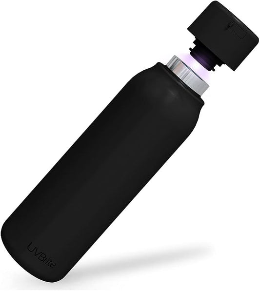 UVBRITE UV self-Cleaning and Water-Purifying Bottle TT-B02-18.6 Ounce Insulated Rechargeable Stainless-Steel Tumbler with Safety Lock Prevents Accidental Exposure Ideal for Outdoor and Emergency use