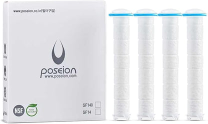 POSEION Shower Head Sediment Filter 4 ea. – Replacement Showerhead Filters Soft Water High Density Polypropylene for Hard Water Softener Remove Rust Hydrate Dry Hair Scalp Skin Made in Korea SF140