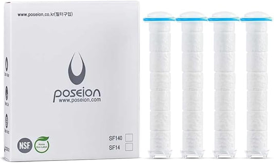 POSEION Shower Head Sediment Filter 4 ea. – Replacement Showerhead Filters Soft Water High Density Polypropylene for Hard Water Softener Remove Rust Hydrate Dry Hair Scalp Skin Made in Korea SF140