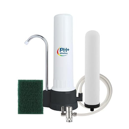 Countertop Filter Water System, 5-Stage Alkaline Water Filter, 8000 Gallons Faucet Water Filter with 1 Washable Ceramic Filter (BS-10-M12)