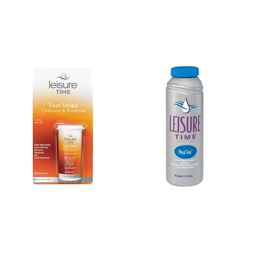 LEISURE TIME Spa Test Strips for Chlorine & Bromine with Metal Gon Protection for Spas and Hot Tubs, 16 fl oz