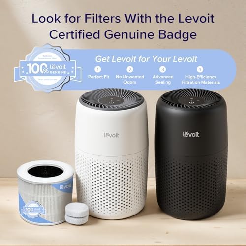 Levoit Core Mini-P Air Purifier Genuine Replacement Filter, AHAM VERIFIDE, Supports HEPA Sleep Mode, Activated Carbon,Removes Smoke, Odors, Allergens, Core Mini-RF, 1 Pack