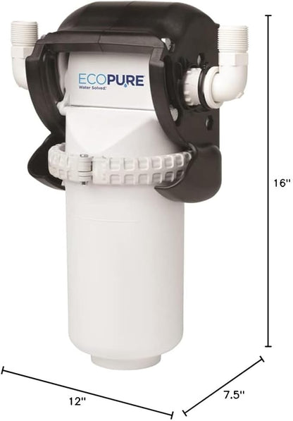 EcoPure Salt-Free Water Softener Alternative (EPAWCS8) | Anti Scale Whole Home Filtration System | Reduces Scale, Chlorine Taste & Odor, Sediment | No Salt or Electric Operation | 6 Month Filter Life