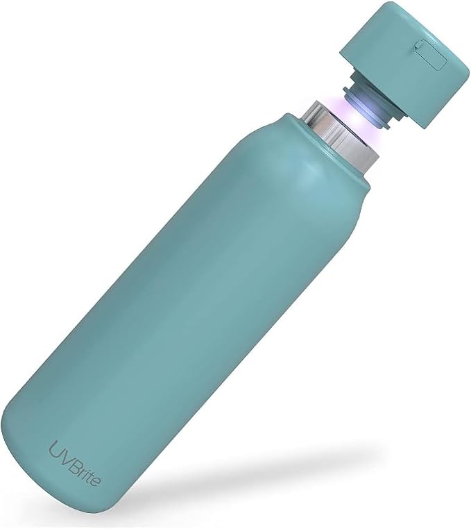 UVBRITE Go Self-Cleaning UV Water Bottle - 6 Bottles 18.6 oz Insulated Stainless-Steel Rechargeable Reusable Bottle Push Button Sterilization Travel Friendly