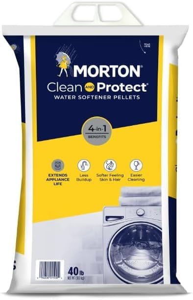 Morton Clean and Protect Water Softener Salt Pellets, 40 LB Bag (2), White