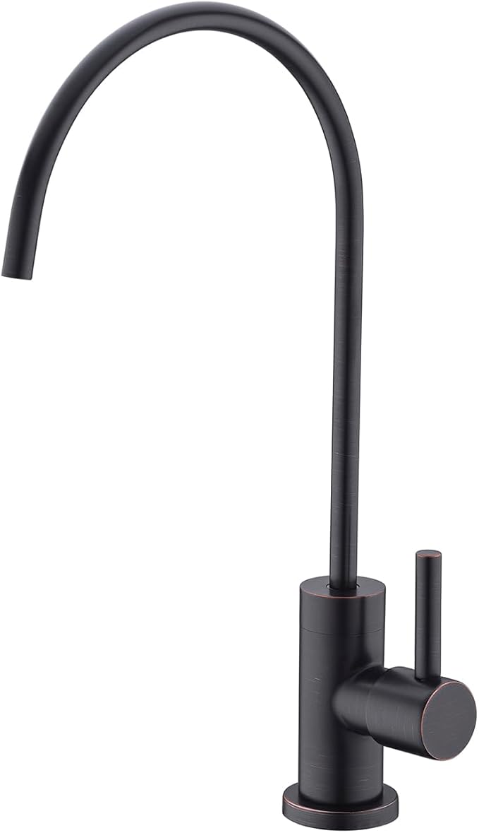 Oil Rubbed Bronze RO Faucet - 360° Swivel Drinking Water Faucet, Lead-Free Brass Water Filter Faucet Compatible with Reverse Osmosis & Under Sink Filtration Systems