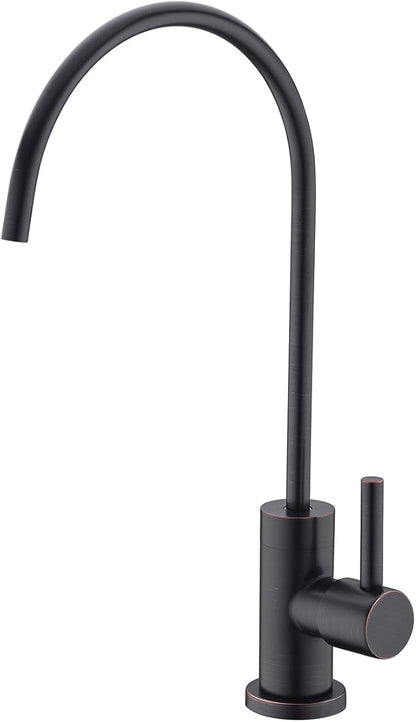 Oil Rubbed Bronze RO Faucet - 360° Swivel Drinking Water Faucet, Lead-Free Brass Water Filter Faucet Compatible with Reverse Osmosis & Under Sink Filtration Systems