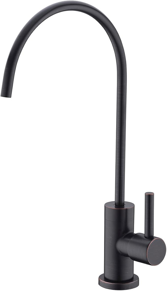 Oil Rubbed Bronze RO Faucet - 360° Swivel Drinking Water Faucet, Lead-Free Brass Water Filter Faucet Compatible with Reverse Osmosis & Under Sink Filtration Systems