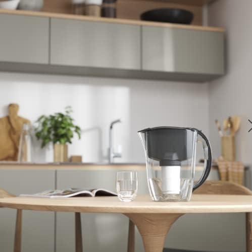AQUAPHOR Water Filter Jug Prestige I 1 X A5 Filter Included I Capacity 2.8l I Fits in the Fridge Door I Reduces Limescale Chlorine & Microplastics Black