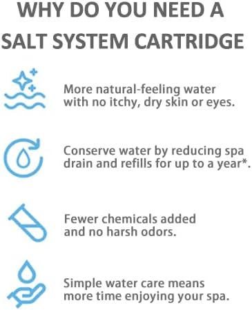 Hot Spring Salt System Cartridge Replacement for Spas | Saltwater Sanitizer Cartridge for Hot Tubs & Freshwater Systems | Compatible with Hot Spring and Caldera, 3-Pack