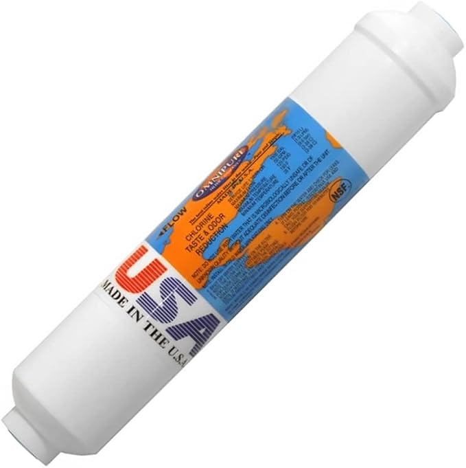 IPW Industries Inc-Omnipure - (K2548-KK) - 10" x 2" Remineralization Filters - Calcite Inline Filter 3/8" OD Quick Connect