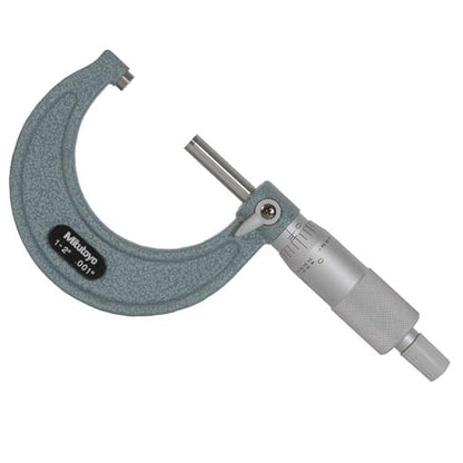 Mitutoyo 103-178, Outside Micrometer, 1-2" Measuring Range, 0.001" Graduation, +/-0.0001" Accuracy, High-Accuracy Thickness Measurement with Smooth Stop Control and Reliable Repeatability