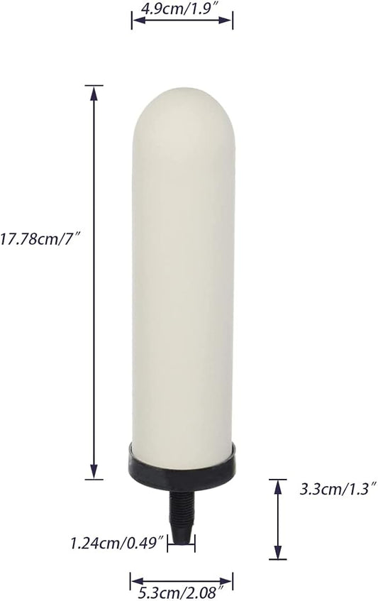 HUINING 7-inch Replacement Ceramic Filter Candle with Activated Carbon for Countertop Gravity Water Filter System and Cooler Filtration Systems