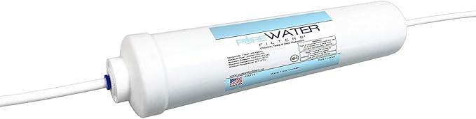Inline Water Filter For Refrigerators, Ice Makers, Coffee Makers, Water Fountains, Water Coolers, Sink Faucets, RV, Campers, and Boats - with 1/4" Quick-Connect Fittings (Pack of 3)