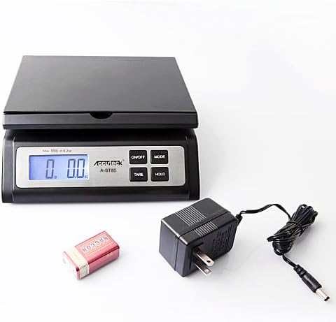 Accuteck A-ST85LB Heavy Duty Postal Shipping Scale with Extra Large Display, Batteries and AC Adapter