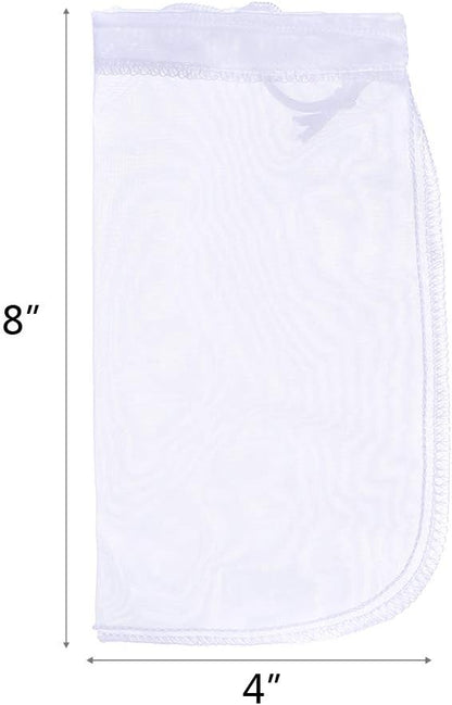 ALEGI 180 Micron Aquarium Filter Media Fine Mesh Bag, 8" by 4" Small Extra Fine Media Bags