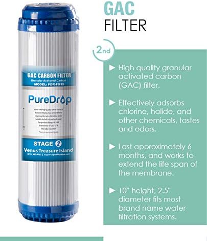 PureDrop 10 In. x 2.5 In. Standard Reverse Osmosis Replacement Pre-Filter Pack (6 Month), White, (PDR-F3)