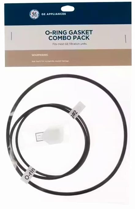 GE Replacement O-Ring for High Flow Water Filtration Systems - 2-Pack Sturdy & Flexible Construction Provides a Reliable Seal | Includes Two O-Rings and One Food-Grade Silicone Lubricant | WH2PKRING