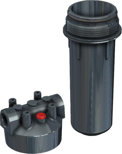 Pentair Pentek R50067 Dura-Series Standard Water Filter Housing, 3/4" NPT #10 Opaque Sump with Mounting Cap and Pressure Relief Button, 10-Inch, Slate/Slate