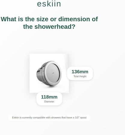 Eskiin Filtered Showerhead - Best Shower Head With Filters For Healthy Hair & Skin - High Pressure Water Softener For Hard Water - Reduce Dandruff, Protect Colored Hair, And Soothe Dry Skin (Chrome)