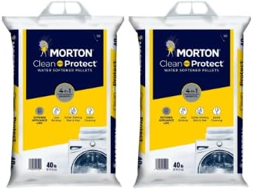 40lb Bags, Morton Clean and Protect Water Softener Salt Pellets (Pack of 2)
