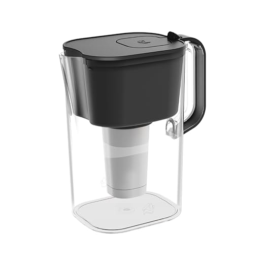 HOMEWATER 10-Cup Pitcher Filter (White) – BPA-Free, High-Capacity 2.4L Pitcher with Fast-Flow Carbon Filter, Wide Mouth for Easy Pouring, Removable Filter Replacement, Locking Lid, and Dishwasher-Safe
