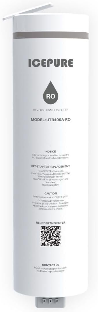 ICEPURE UTR400-RO Filter, 2-year Lifetime, Replacement for UTR400 Reverse Osmosis System, Reduces 99.99% Heavy Metals, PFAS&PFOA&PFOS